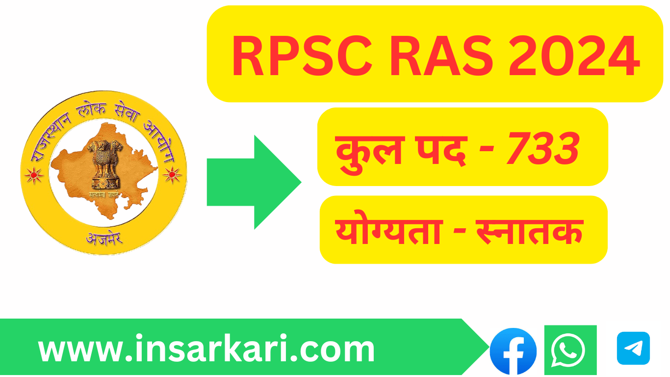 RPSC RAS : आरपीएससी आरएएस भर्ती का नोटिफिकेशन 733 पदों पर जारी