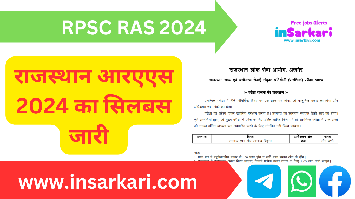 RPSC RAS Syllabus 2024: आरएएस सिलेबस और एग्जाम पैटर्न जारी, यहां से करें डाउनलोड